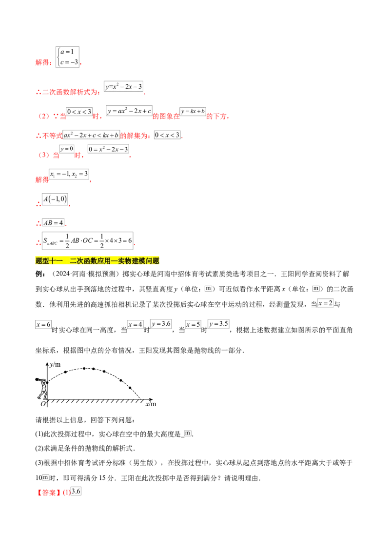 第二十二章二次函数知识归纳与题型突破（14题型清单）（教师版）_人教版数学九年级上册_版本二_九年级数学上册（人教版）_单元知识复习专项-U105_2025版