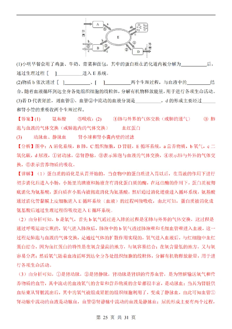 2025中考(会考)生物考前押题卷（济南卷）_幼小初教辅资料_中考_2025中考各科押题卷+模拟卷（含全国）