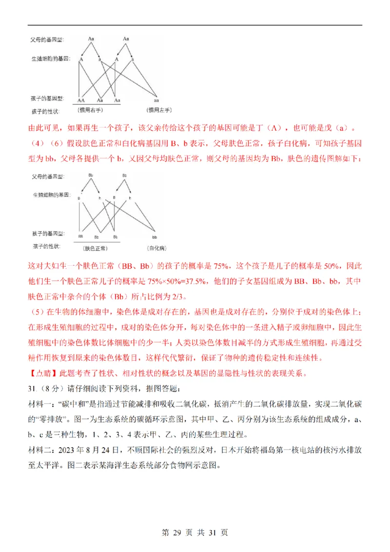 2025中考(会考)生物考前押题卷（济南卷）_幼小初教辅资料_中考_2025中考各科押题卷+模拟卷（含全国）