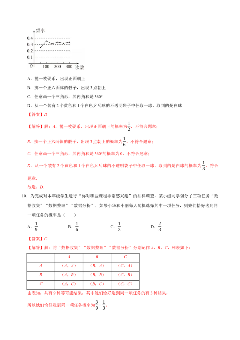 第二十五章概率初步（高效培优单元测试&middot;提升卷）（教师版）_人教版数学九年级上册_版本二_九年级数学上册（人教版）_同步讲义-U18_2026版
