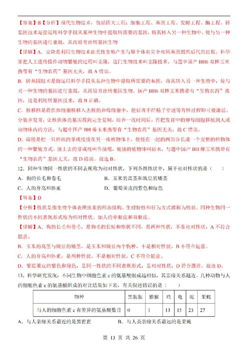 2025中考(会考)生物考前押题卷（天津卷）_幼小初教辅资料_中考_2025中考各科押题卷+模拟卷（含全国）