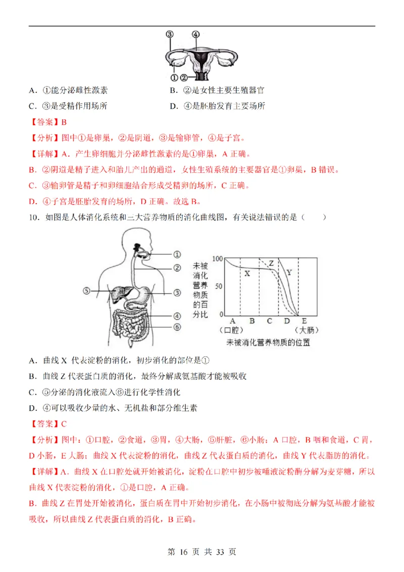 2025中考(会考)生物考前押题卷（广东卷）_幼小初教辅资料_中考_2025中考各科押题卷+模拟卷（含全国）