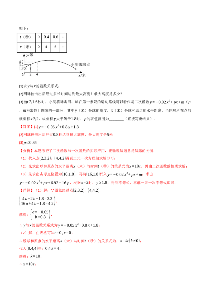 第二十二章二次函数（举一反三讲义）（教师版）_人教版数学九年级上册_版本二_九年级数学上册（人教版）_母题专项-U66_2026版