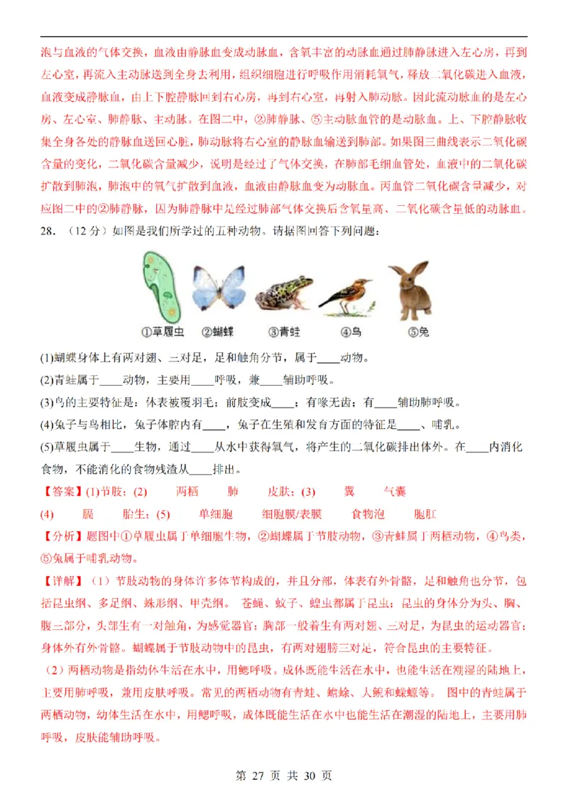 2025中考(会考)生物考前押题卷（全国卷）_幼小初教辅资料_中考_2025中考各科押题卷+模拟卷（含全国）
