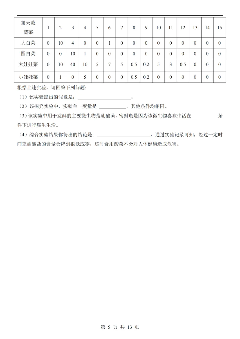 2025中考(会考)生物考前押题卷（安徽卷）_幼小初教辅资料_中考_2025中考各科押题卷+模拟卷（含全国）