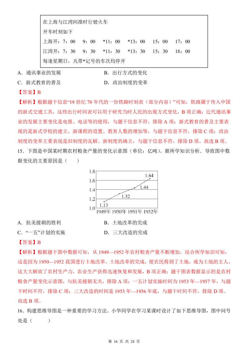 2025中考历史押题预测卷（全国通用）_幼小初教辅资料_中考_2025中考各科押题卷+模拟卷（含全国）
