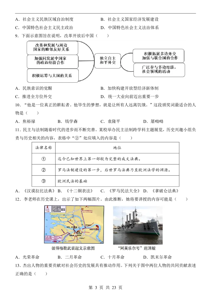 2025中考历史押题预测卷（辽宁卷）_幼小初教辅资料_中考_2025中考各科押题卷+模拟卷（含全国）