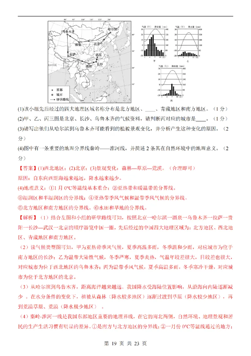 2025中考(会考)地理考前押题卷（陕西卷）_幼小初教辅资料_中考_2025中考各科押题卷+模拟卷（含全国）