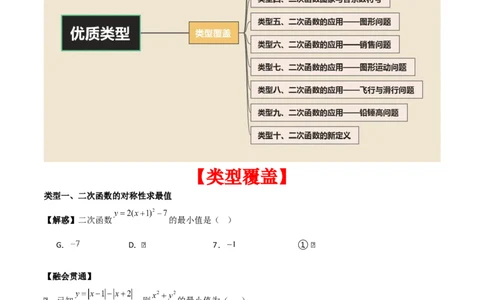 第二十二章二次函数（学生版）（优质类型）-（人教版）_人教版数学九年级上册_版本二_九年级数学上册（人教版）_基础中等题型过关专练-U343_2026版