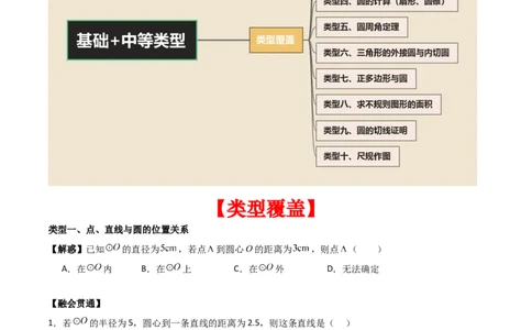 第二十四章圆（基础中等类型）考点解惑（基础&bull;中等&bull;优质）题型过关专练（学生版）_人教版数学九年级上册_版本二_九年级数学上册（人教版）_基础中等题型过关专练-U343_2026版