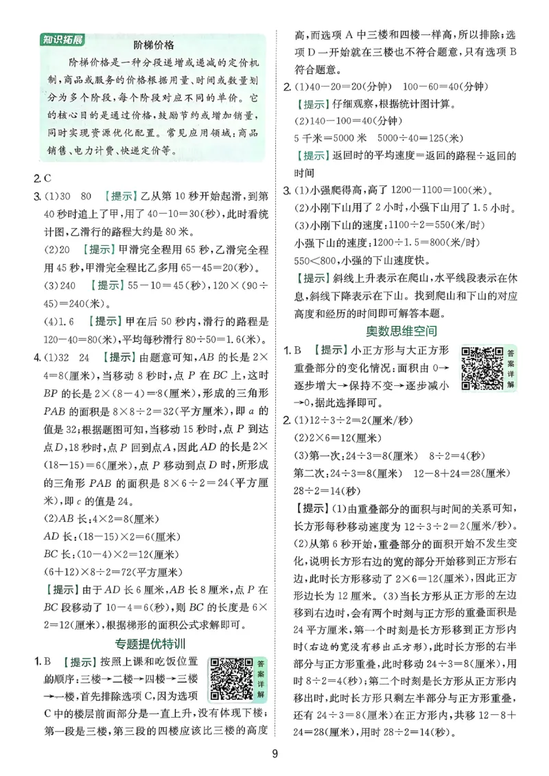 答案_2026春季学期_26春苏教数学《实验班提优训练》2-6下_26春《实验班提优训练》数学SJ5下