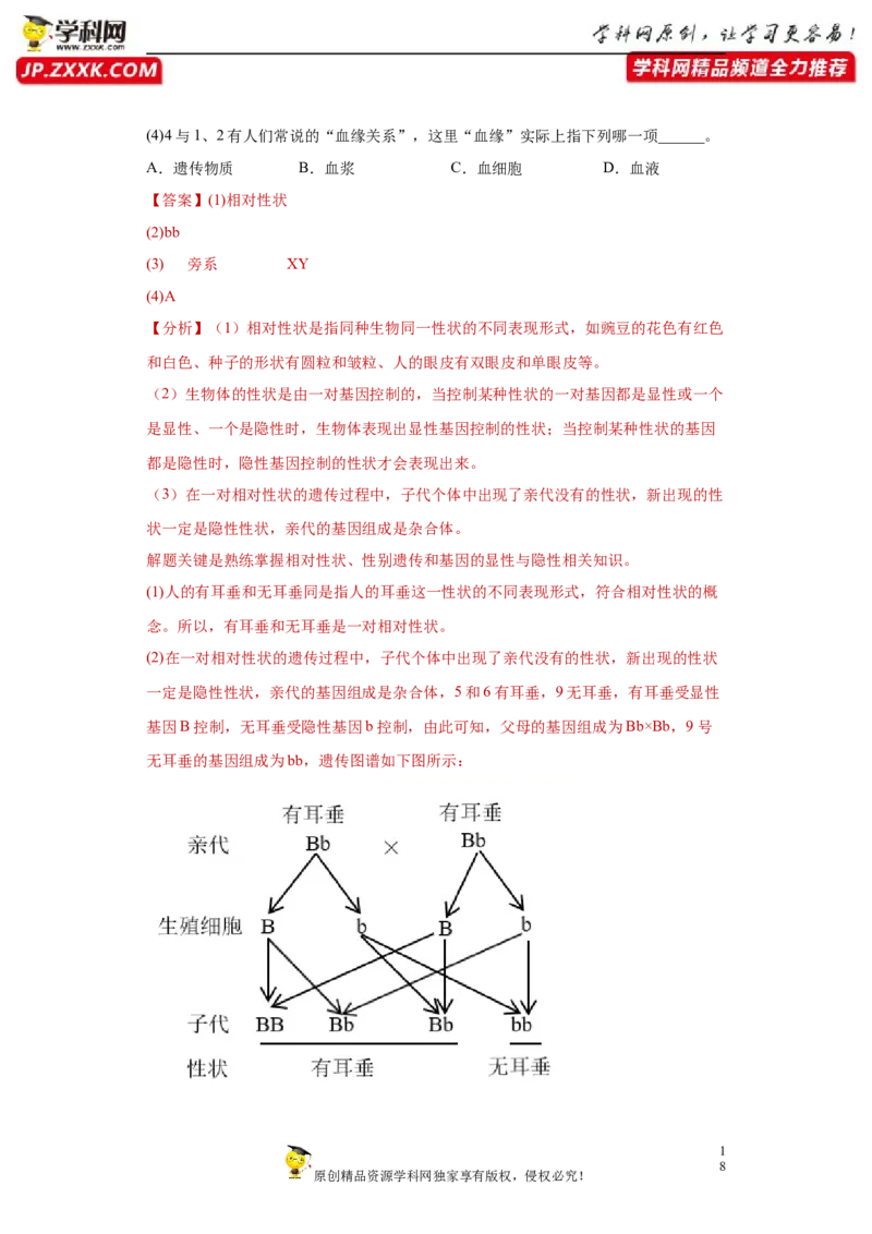 01-2022-2023学年八年级生物下学期期末综合测试卷（人教版）（解析版）_new_1、初中学习资料_4-6、生物_4-6-4、初二生物下册_2023更新人教版初中生物8下