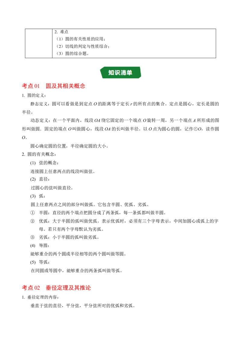 第二十四章圆（高效培优讲义）（学生版）_人教版数学九年级上册_版本二_九年级数学上册（人教版）_同步讲义-U18_2026版