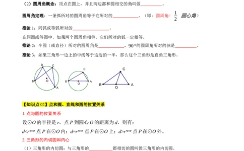 第二十四章圆（4大考点+5大易错）（知识清单）（学生版）_人教版数学九年级上册_版本二_九年级数学上册（人教版）_单元知识复习专项-U105_2026版