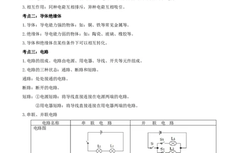 15.6《电流和电路》单元复习方案（原卷版）_1、初中学习资料_4-4、物理_4-4-5、初三物理全册_人教版物理九年级全一册课时练习（090份）_课时练习第1套