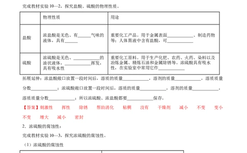 10.1.2常见的酸（人教版）（解析版）_1、初中学习资料_4-5、化学_4-5-5、初三化学下册_人教化学九年级下课时练习（072份）_九年级化学下册同步课时轻松过（人教版）