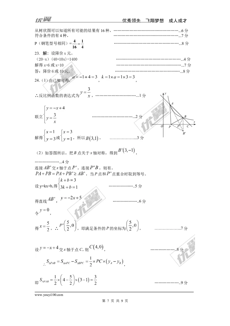 2015-2016学年度山东省济南市天桥区九年级上期末考试数学试题含答案_1、初中学习资料_4-2、数学_北师大版_北师大版初中数学9上_期中、期末真题