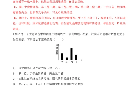 1.2.2生物与环境组成生态系统（习题）-2022-2023学年七年级生物上册同步优质备课资源（人教版）（解析版）_1、初中学习资料_4-6、生物_4-6-1、初一生物上册_同步练习-138份