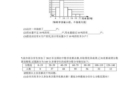 10.3课题学习从数据谈节水_1、初中学习资料_4-2、数学_4-2-2、初一数学下册_人教数学七年级下课时练习（148份）_同步练习（第2套含答案）（共34份）