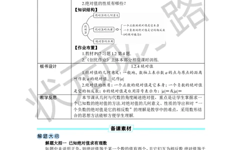 1.2.4绝对值_1、初中学习资料_2024秋改版_七上数学最新版课件_人教七上课课件_R7数上教案_第一章有理数_1.2有理数及其大小比较