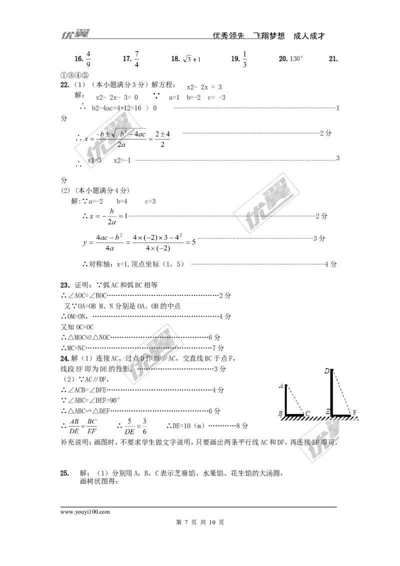 2015-2016学年度山东省济南市长清区北师大九年级上期末考试数学试题及答案_1、初中学习资料_4-2、数学_北师大版_北师大版初中数学9上_期中、期末真题