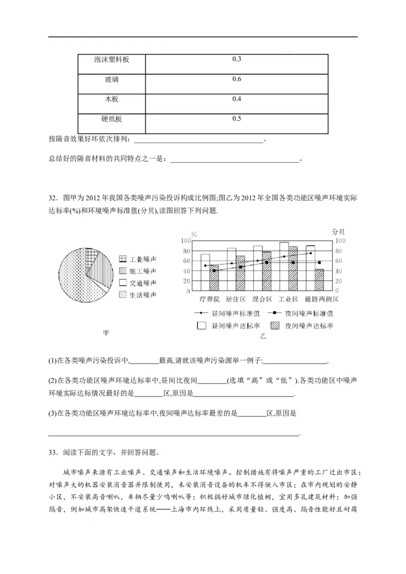 2.4噪声的危害和控制（原卷版）_1、初中学习资料_4-4、物理_4-4-3、初二物理上册_2023更新_5人教物理试卷8上同步练习新