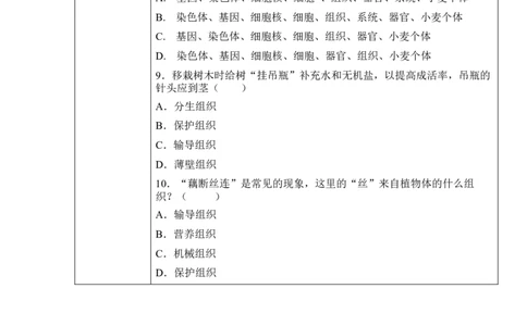 2.2.3植物体的结构层次（学案）-2022-2023学年七年级生物上册同步优质备课资源（人教版）_1、初中学习资料_4-6、生物_4-6-1、初一生物上册_同步练习-138份_1、同步第1套新更新23份