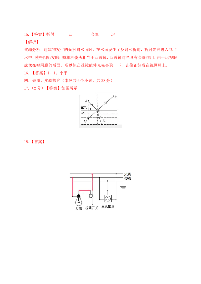 2018年山东省德州市夏津双语中学等六校第二次联考物理试卷及答案_1、初中学习资料_4-4、物理_4-4-5、初三物理全册_2024更新_物理9年级全：2018年试题资料