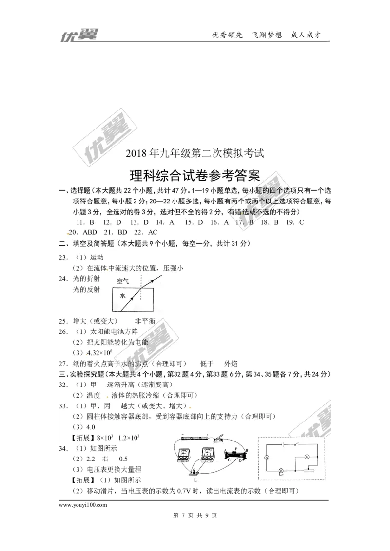 2018河北保定定兴县九年级二模物理试卷_1、初中学习资料_4-4、物理_4-4-5、初三物理全册_2024更新_物理9年级全：2018年试题资料_2018年各地月考、期中、期末、模拟真卷
