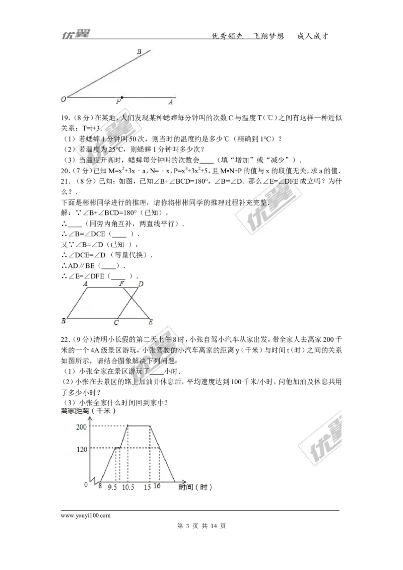 2015-2016学年河南省平顶山市宝丰县七年级（下）期中数学试卷_1、初中学习资料_4-2、数学_北师大版_北师大版初中数学7下_北师大版初中数学7下_期中、月考、期末、中考真卷