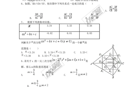 2015-2016学年度甘肃省会宁县北师大九年级上期中考试数学试卷及答案_1、初中学习资料_4-2、数学_北师大版_北师大版初中数学9上_期中、期末真题