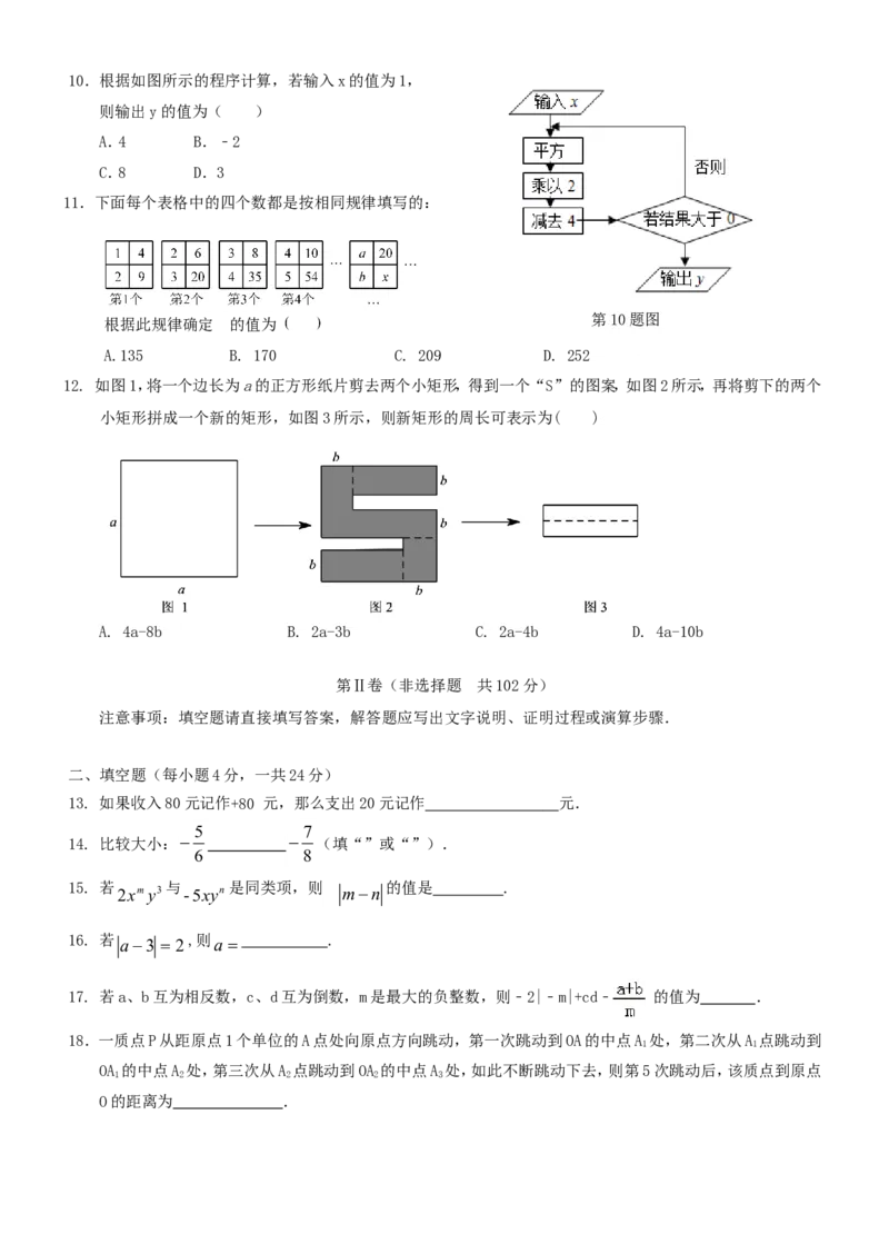 2017-2018学年山东省济南市历城区七年级数学上期中质量试题含答案_1、初中学习资料_4-2、数学_北师大版_北师大版初中数学7上_期中、期末、月考、中考真题_期中、期末、月考真题