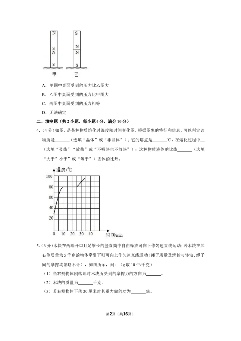 2019年浙江省杭州市中考物理试卷_1、初中学习资料_2024秋改版_八上物理课件最新版_物理中考真题卷（2019-2023）_2019中考物理试卷_浙江