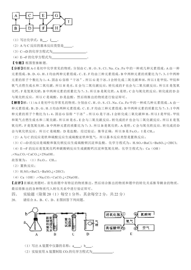 2019年广西贵港市中考化学试题（Word版，含解析）_1、初中学习资料_2024秋改版_九上化学课件最新版_化学中考真题卷（2019-2023）_2019中考化学_广西