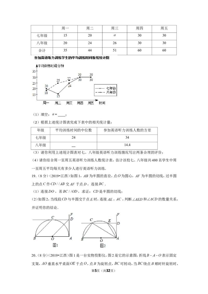 2019年江西省中考数学试卷_1、初中学习资料_2024秋改版_七上数学最新版课件_北师大版七上课课件_数学中考真题卷（2019-2023）_2019年中考数学试卷
