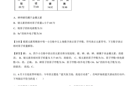 2019年海南省中考化学试题（word版，含解析）_1、初中学习资料_2024秋改版_九上化学课件最新版_化学中考真题卷（2019-2023）_2019中考化学_省卷
