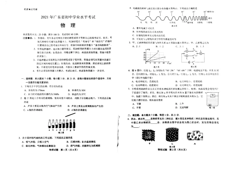 2021年广东省中考物理真题图片版无答案_1、初中学习资料_2024秋改版_八上物理课件最新版_物理中考真题卷（2019-2023）_2021中考物理试卷_广东_2021年广东中考物理真题（word版含答案）