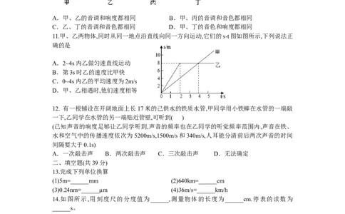 2020-2021学年广东省广州市铁一中学八年级上物理10月月考试卷_1、初中学习资料_4-4、物理_4-4-3、初二物理上册_2023更新_物理8上：2020-2021各地月考、期中、期末、模拟