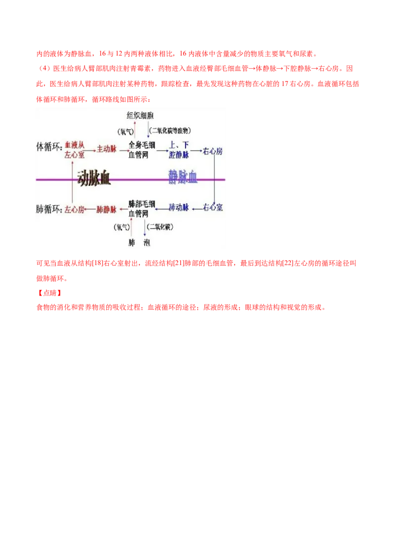 2020-2021学年七年级生物下学期期末仿真模拟冲刺卷（人教版）03（解析版）_1、初中学习资料_4-6、生物_4-6-2、初一生物下册_期末试卷（7份）