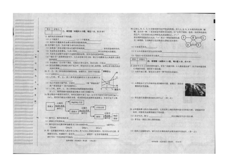 2019年黑龙江省龙东地区中考化学试题（图片版，有答案）_1、初中学习资料_2024秋改版_九上化学课件最新版_化学中考真题卷（2019-2023）_2019中考化学_黑龙江_图片版