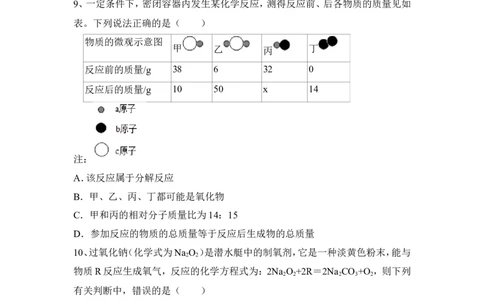 2022&mdash;2023学年人教化学九上第五单元：化学方程式强基习题含答案_1、初中学习资料_4-5、化学_4-5-5、初三化学上册_人教化学九年级上单元试卷（040份）_单元测试第5套