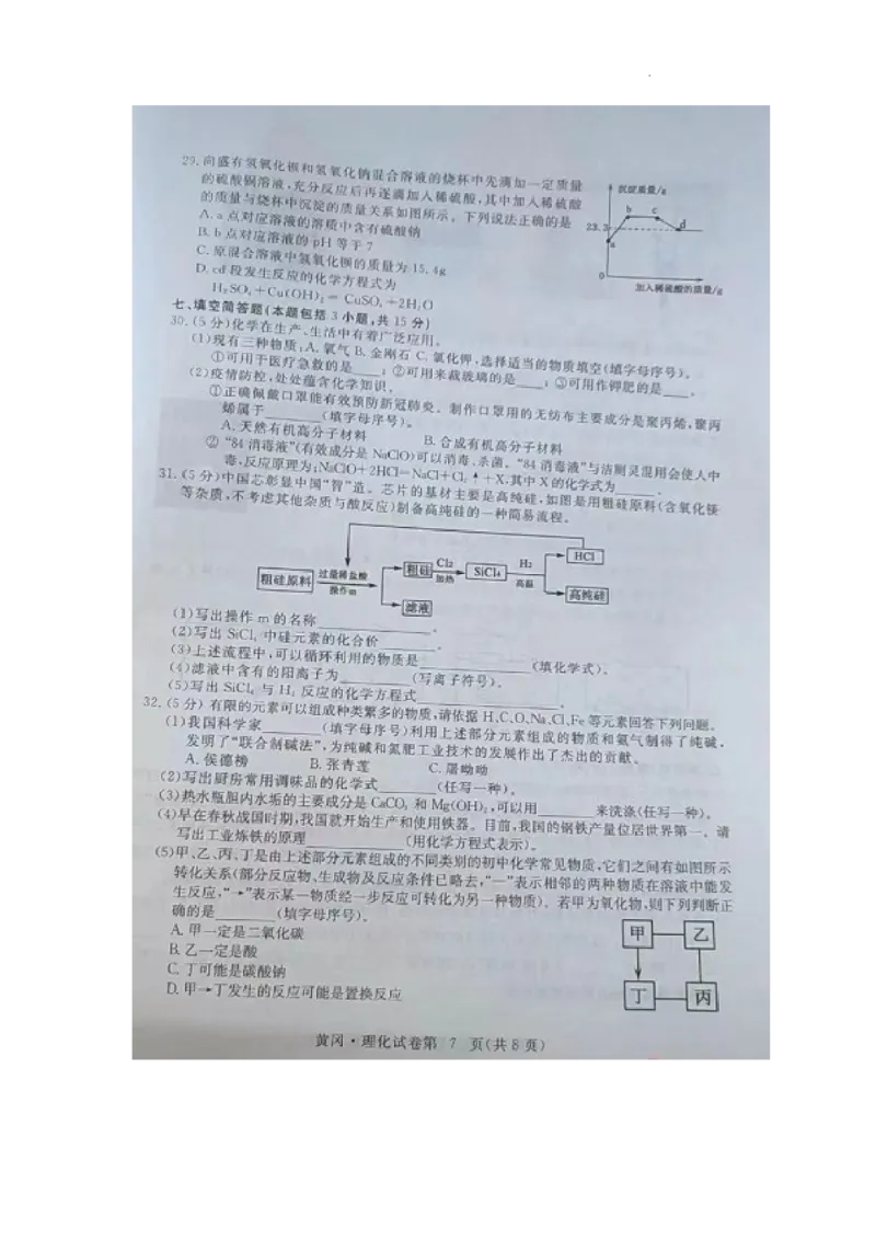 2022年湖北省黄冈市孝感市咸宁市三市中考化学试卷_1、初中学习资料_2024秋改版_九上化学课件最新版_化学中考真题卷（2019-2023）_2022中考化学_湖北