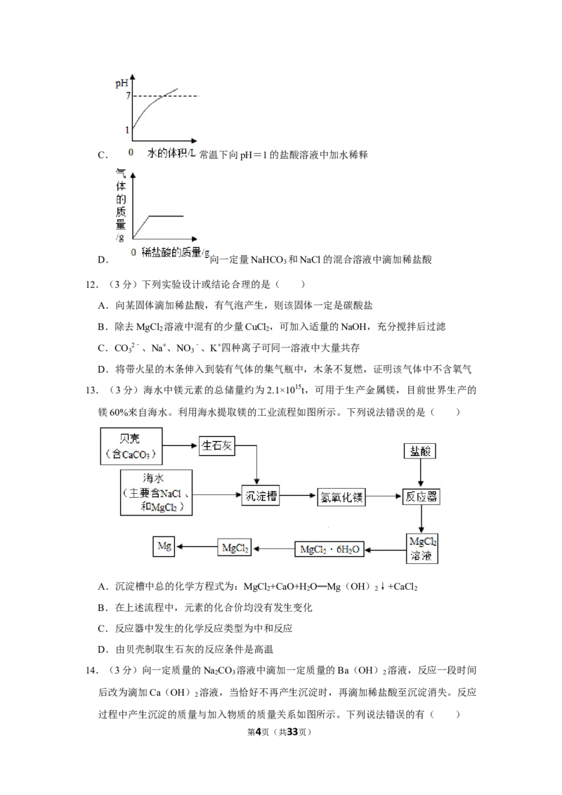 2022-2023学年黑龙江省大庆市让胡路三十六中、景园中学、四十二中、富强中学九年二十四中九年级（下）开学联考化学试卷_1、初中学习资料_2024秋改版_九上化学课件最新版_名校真题试卷