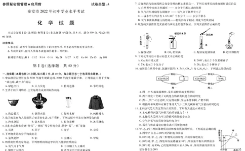 2022年山东省泰安市中考化学真题_1、初中学习资料_2024秋改版_九上化学课件最新版_化学中考真题卷（2019-2023）_2022中考化学_山东
