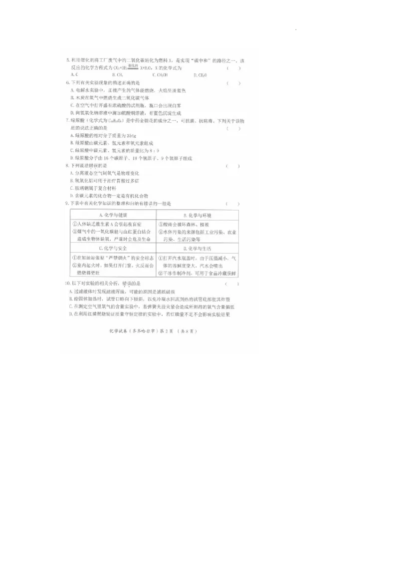 2022年黑龙江省齐齐哈尔市中考化学真题_1、初中学习资料_2024秋改版_九上化学课件最新版_化学中考真题卷（2019-2023）_2022中考化学_黑龙江