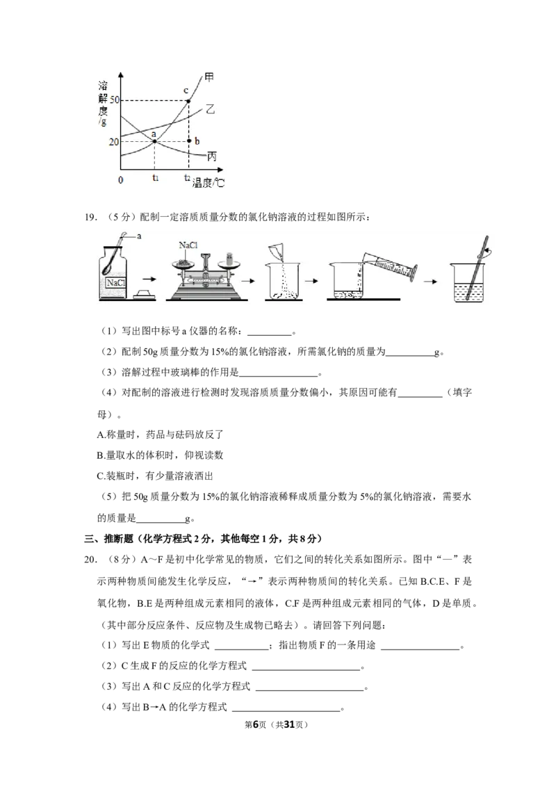 2022-2023学年湖南省常德市澧县城关中学九年级（下）第一次月考化学试卷_1、初中学习资料_2024秋改版_九上化学课件最新版_化学中考真题卷（2019-2023）_名校真题试卷_月考