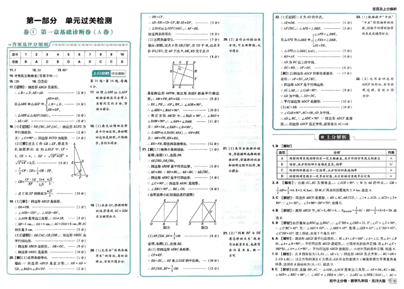 2025《初中上分卷&bull;单元诊断自查》数学9上(BS)答案_1、初中学习资料_24秋试卷_2024秋初中必刷题上分卷九科电子版_数学（人教+北师大）