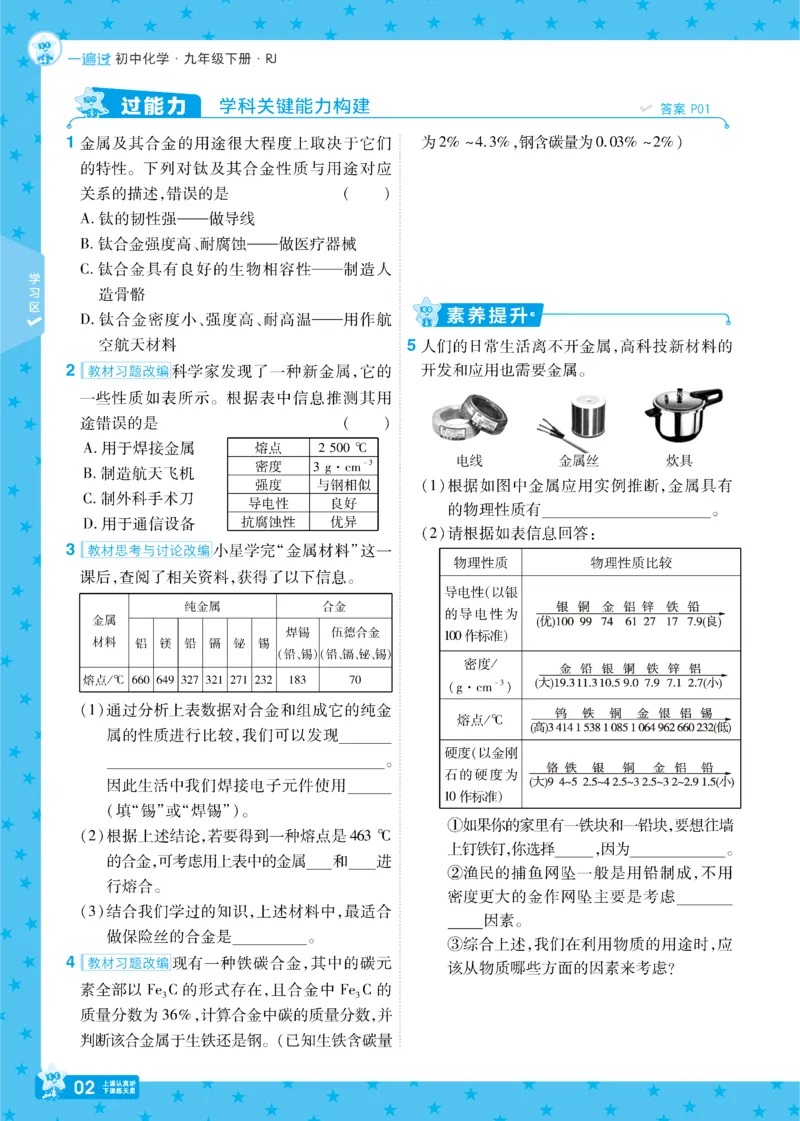 2025《初中化学&bull;一遍过》九下(RJ)_1、初中学习资料_24秋试卷_2025春季初中《一遍过》下册_2025《初中化学&bull;一遍过》9下(RJ)