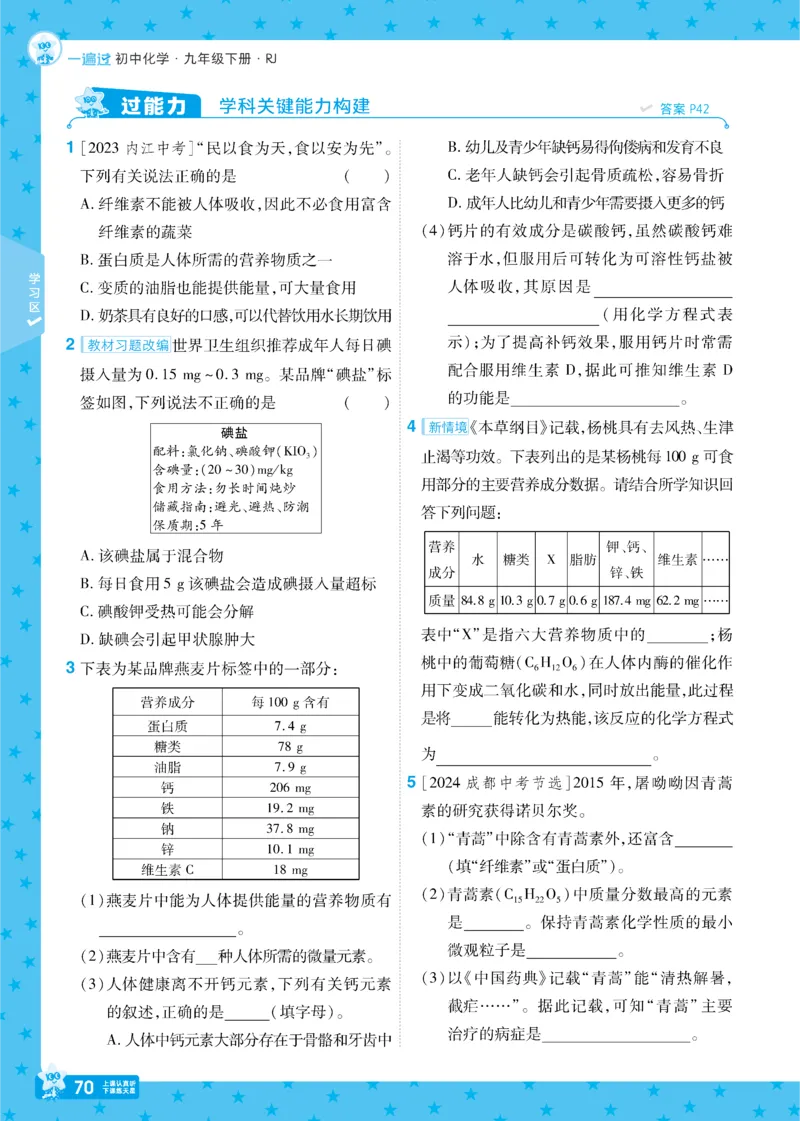 2025《初中化学&bull;一遍过》九下(RJ)_1、初中学习资料_24秋试卷_2025春季初中《一遍过》下册_2025《初中化学&bull;一遍过》9下(RJ)