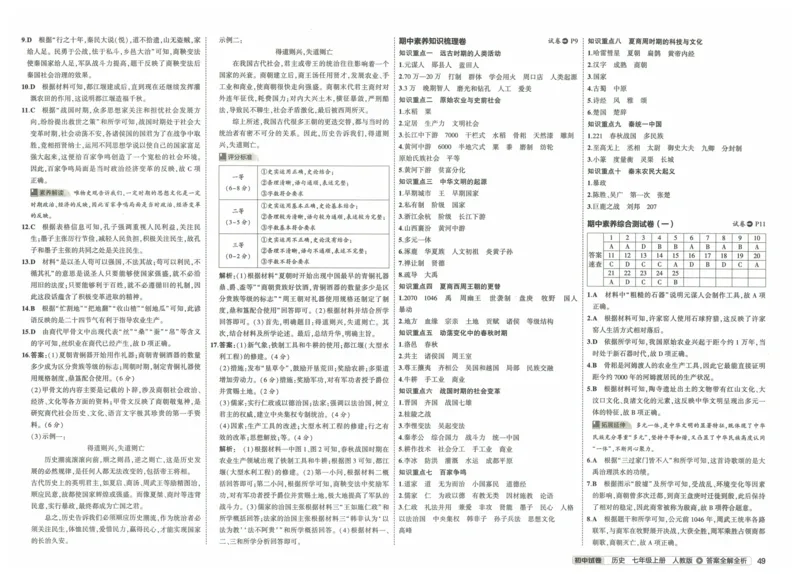 2025《53初中试卷》历史7上(人教版)_1、初中学习资料_24秋试卷_202553系列初中789年级上册《53初中试卷》大全套_2025《53初中试卷》7年级上册七科